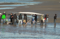 Film Crew on mudflats