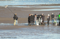 Film Crew on mudflats